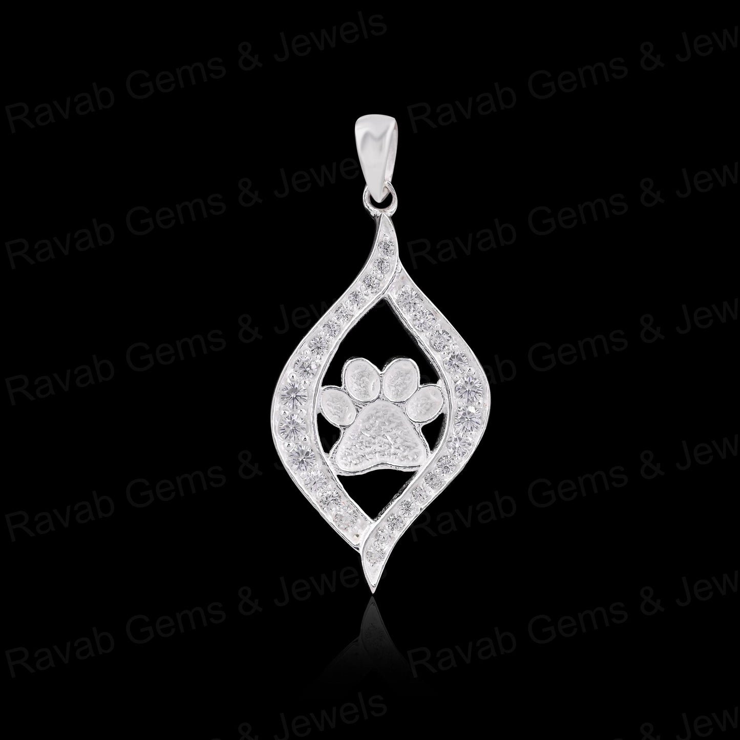 High Quality 925 Silver 25mm Dog Paw Semi Blank Empty Pendant Setting Zircon Ashes Resin Keepsake DIY Findings Components