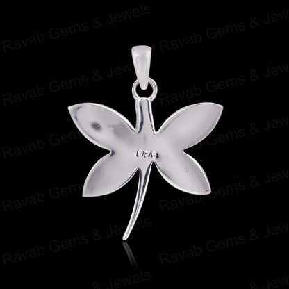 21mm Dragonfly Blank Frame Pendant Bezel Setting High Quality 925 Silver for DIY Breast Milk Ashes Jewelry Finding Component