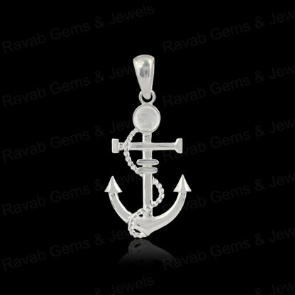 High Quality Handmade 925 Silver Anchor Hook Shape Bezel Semi Mounting Charm Pendant Gemstone Setting Findings Components