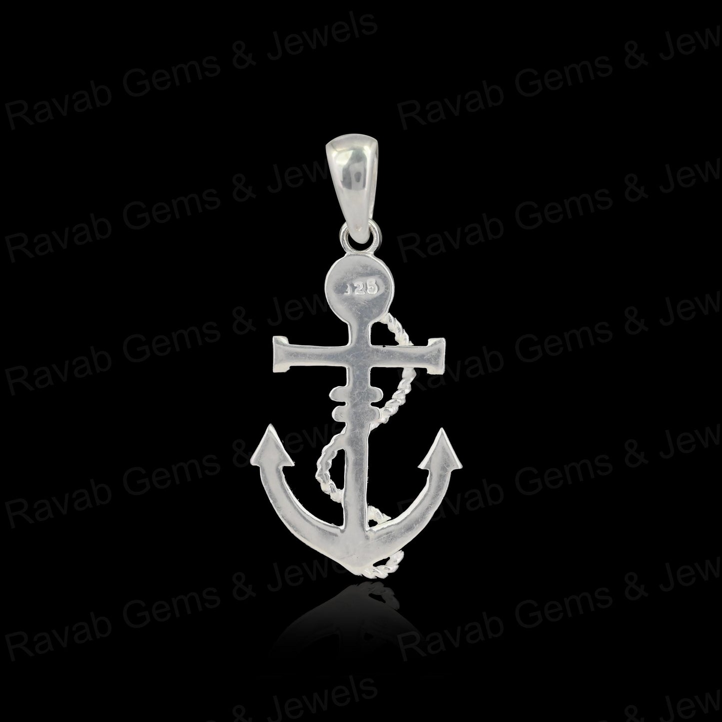 High Quality Handmade 925 Silver Anchor Hook Shape Bezel Semi Mounting Charm Pendant Gemstone Setting Findings Components