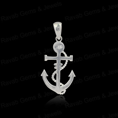 High Quality Handmade 925 Silver Anchor Hook Shape Bezel Semi Mounting Charm Pendant Gemstone Setting Findings Components