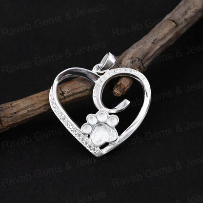 Best Quality 925 Silver 20mm Half Round With Zircon Charm Blank Bezel Mount Pendant Setting Breastmilk DIY Keepsake Jewelry