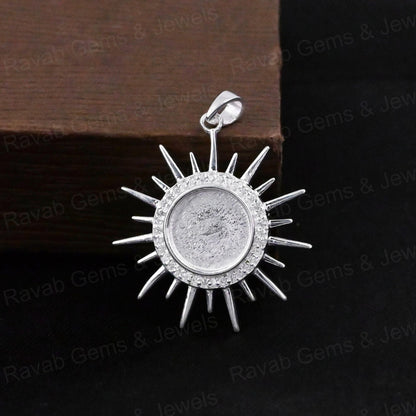High Quality 925 Silver 25mm Circle Charm Pendant Infinity Setting Resin Ashes Keepsake Breast Milk Jewelry Findings Components