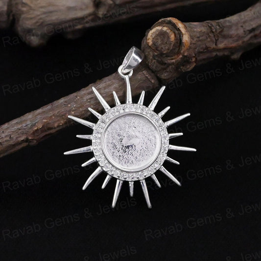 High Quality 925 Silver 25mm Circle Charm Pendant Infinity Setting Resin Ashes Keepsake Breast Milk Jewelry Findings Components