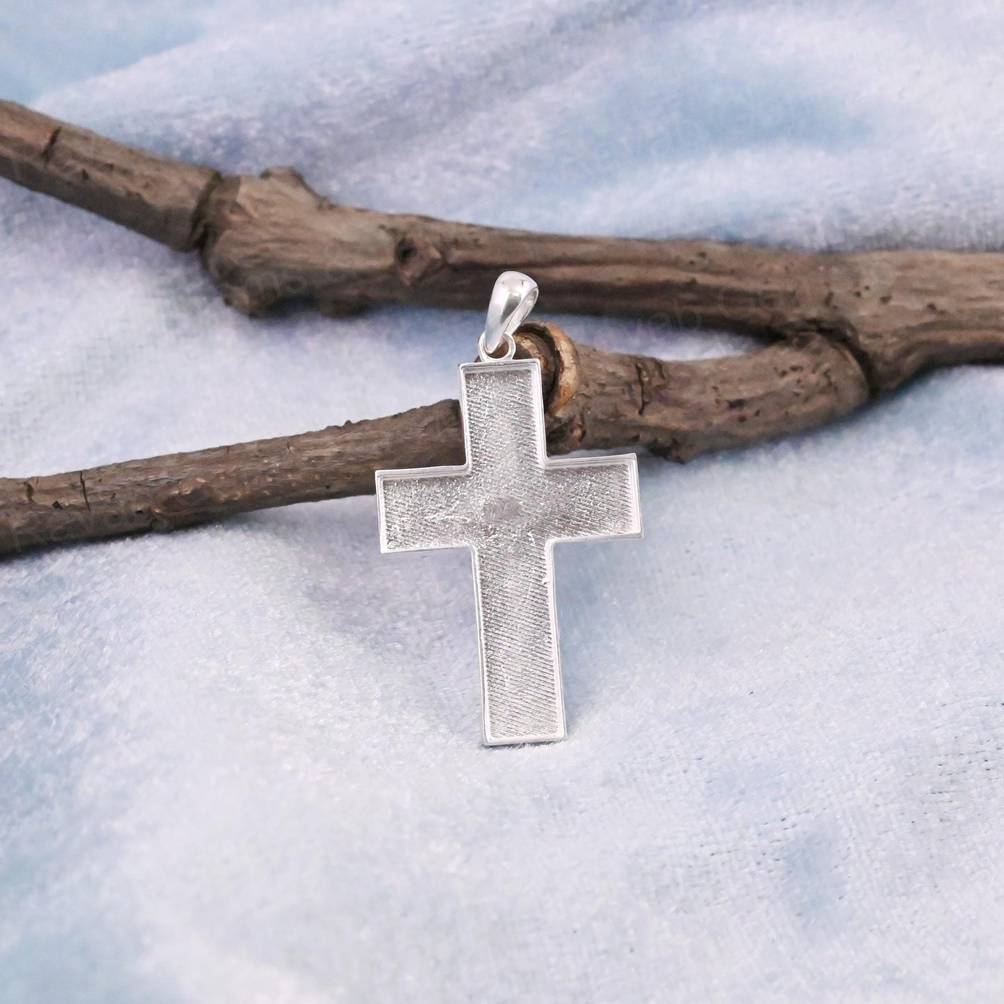 High Quality 925 Silver 20x38mm Cross Jesus Bezel Base Charm Pendant Setting Breast Milk Resin Ashes DIY Jewelry Components