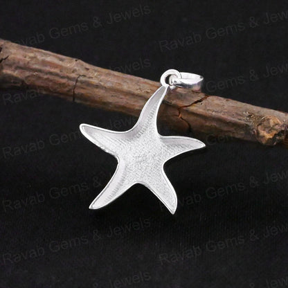 Best Quality 925 Sterling Silver 18mm Starfish Semi Mount Charm Pendant Setting Ashes Resin Breastmilk DIY Jewelry Components