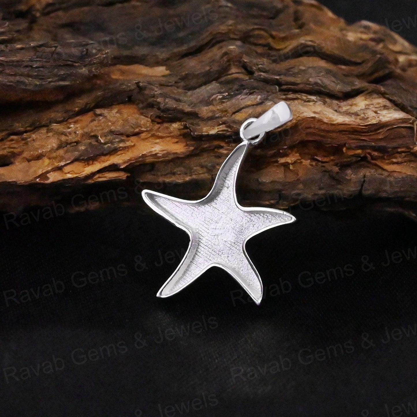 Best Quality 925 Sterling Silver 18mm Starfish Semi Mount Charm Pendant Setting Ashes Resin Breastmilk DIY Jewelry Components