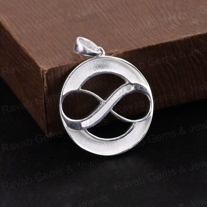Genuine 925 Sterling Silver 8mm Heart With Angel Wings Semi Mounting Pendant Blank Setting for Resin & Ashes Work DIY Jewelry