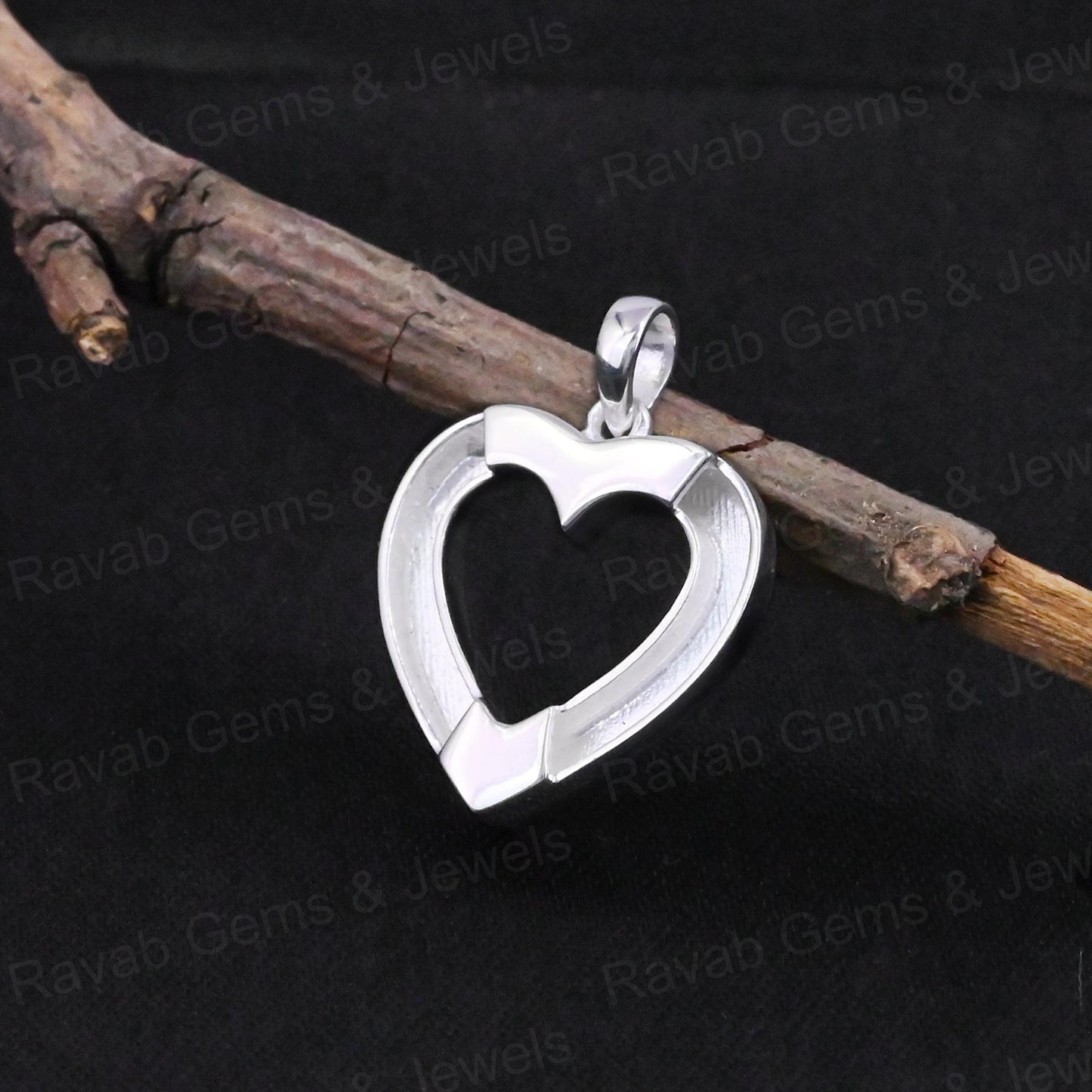 New Arrival 925 Sterling Silver 30x30mm Heart Charm Semi Mount Blank Pendant Good Resin Work Memorial Jewelry Findings Component