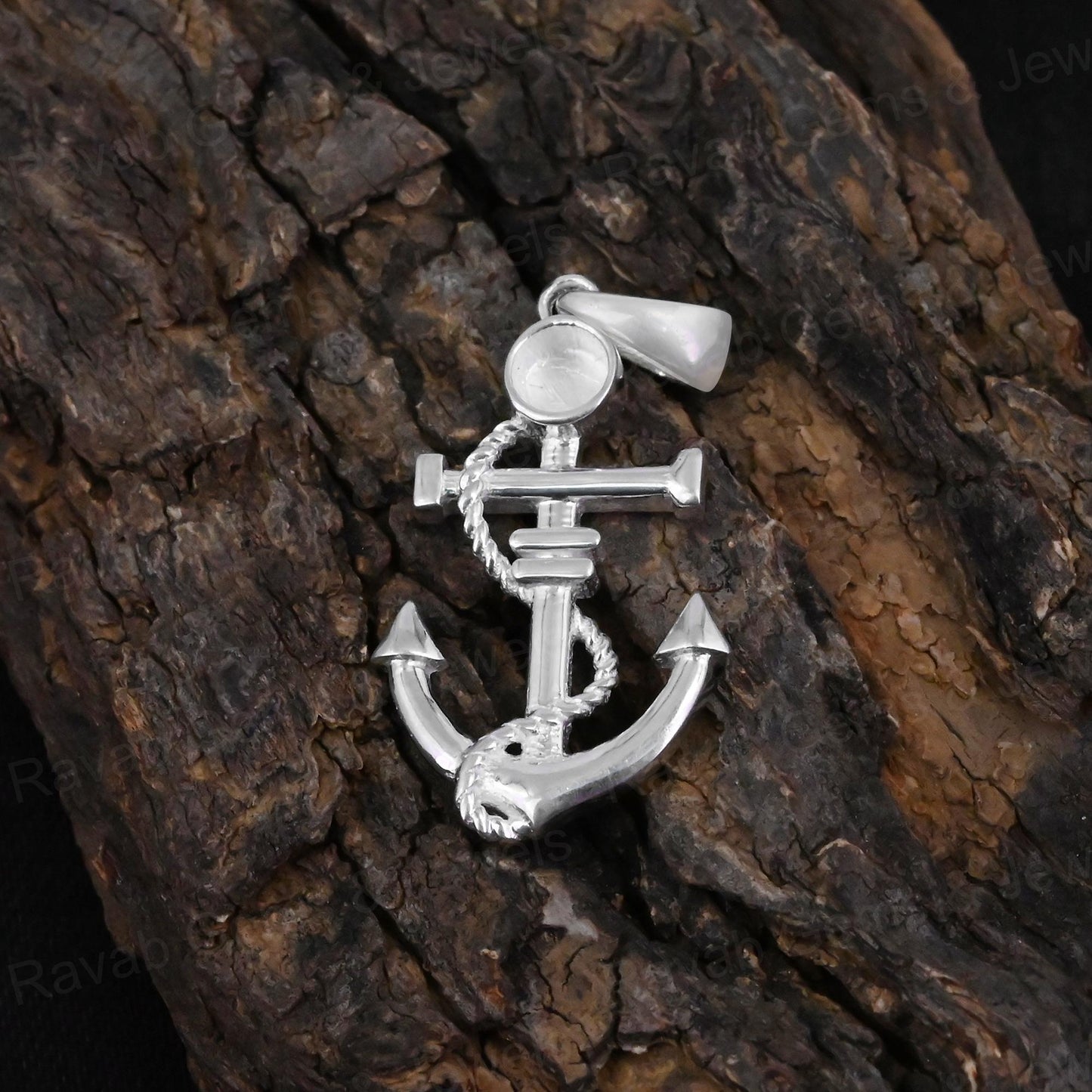High Quality Handmade 925 Silver Anchor Hook Shape Bezel Semi Mounting Charm Pendant Gemstone Setting Findings Components