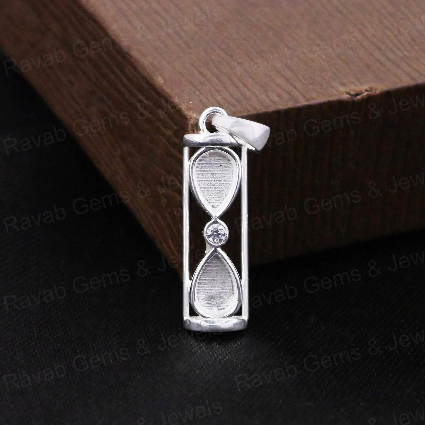 High Quality 925 Silver 6x4mm Pear Sand Timer Hourglass Charm Pendant Setting Resin Ashes DIY Memorial Jewelry Findings Craft
