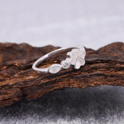 High Quality 925 Silver 8mm Dog Paw Half Eternity Marquise With CZ Empty Blank Setting Ring Breastmilk DIY Memorial Pet Jewelry