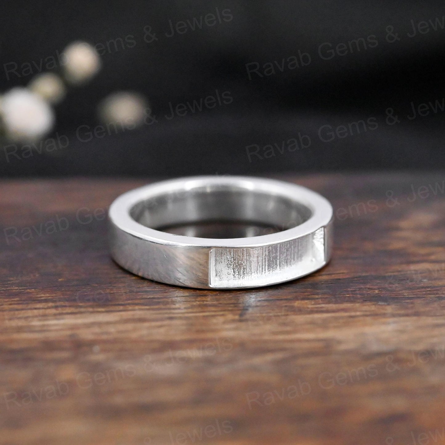 925 Sterling Silver Rectangle Blank Setting 8x10mm Semi-Mount Blank Setting Ring Good For Resin & Ashes Work Keepsake Fine Jewelry (Copy)