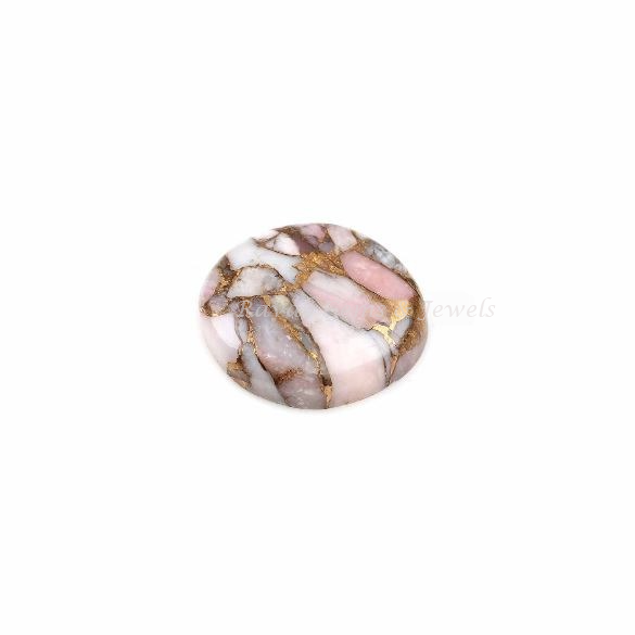 Pink Opal Copper Round Shape 5mm to 20mm Cabochon Loose Gemstone, Smooth Calibrated, Semi Precious Stone, For Making Pendant Jewelry 1 Pc