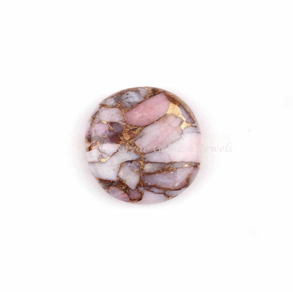 Pink Opal Copper Round Shape 5mm to 20mm Cabochon Loose Gemstone, Smooth Calibrated, Semi Precious Stone, For Making Pendant Jewelry 1 Pc