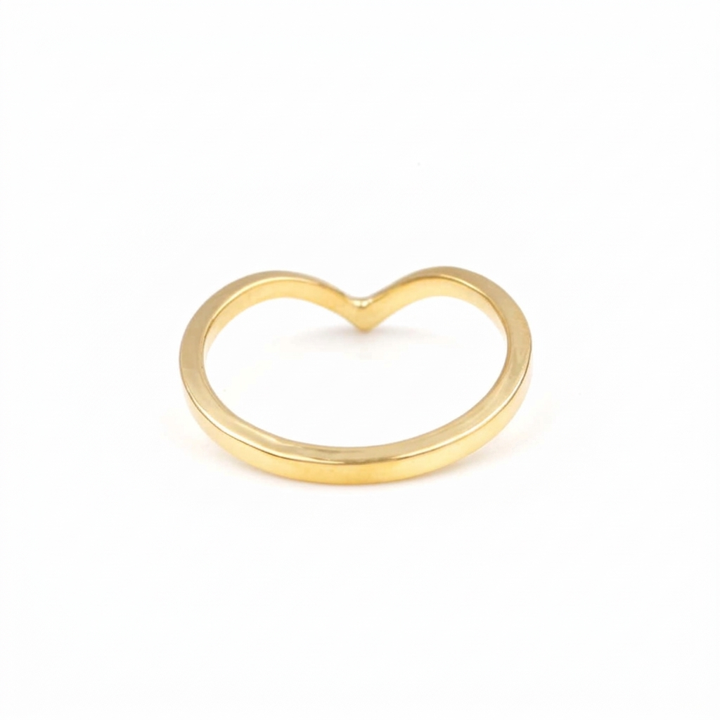 Latest Design 18k Gold Plated Handmade Silver Stacking Band Chevron Midi Shape Simple Design Personalized V Shape Ring for Women