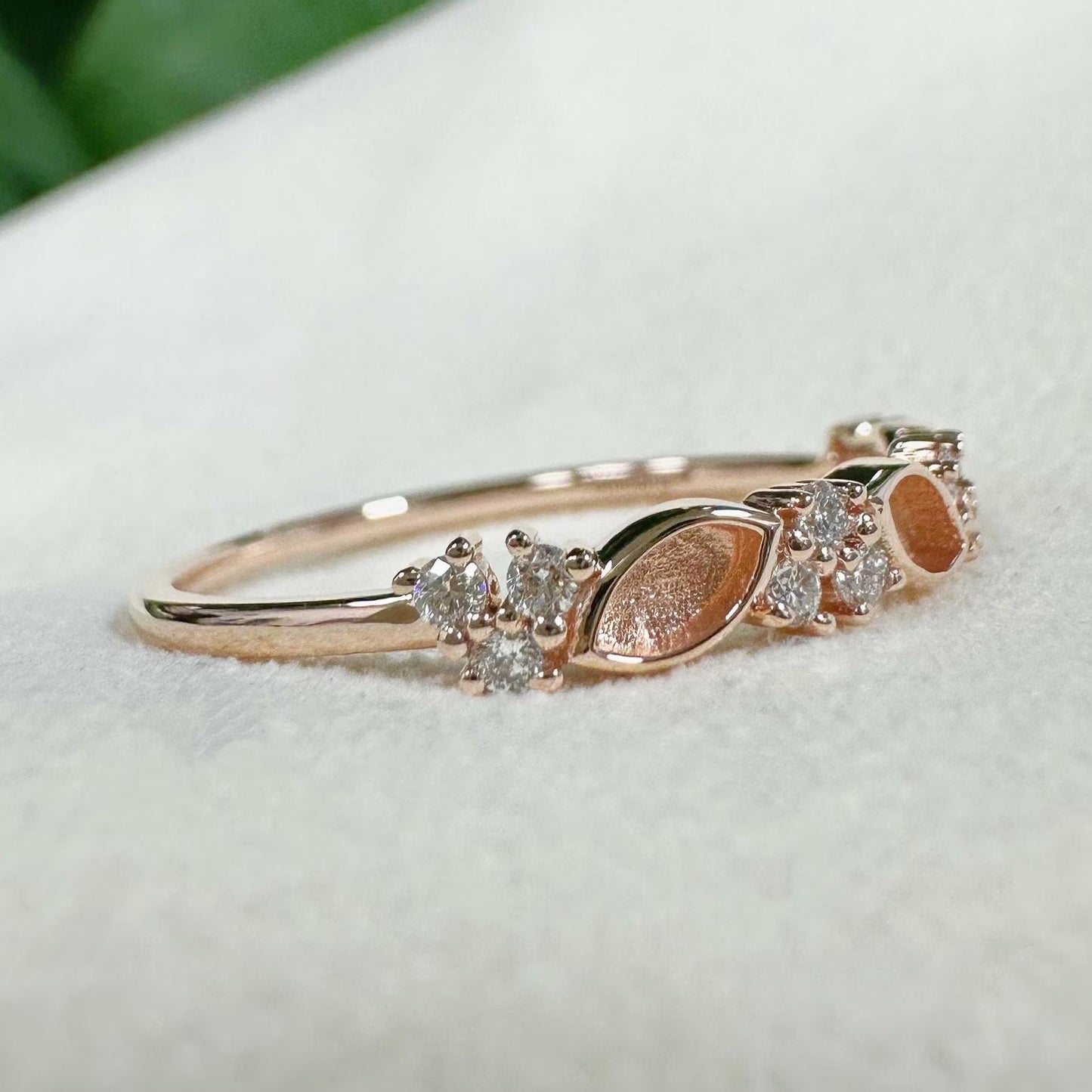 Handmade 18K Gold 925 Sterling Silver 2x4mm Half Marquise Blank Bezel Mount Ring Zircon Setting DIY Jewelry Findings