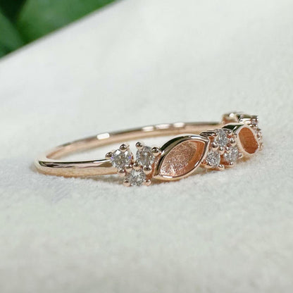 Handmade 18K Gold 925 Sterling Silver 2x4mm Half Marquise Blank Bezel Mount Ring Zircon Setting DIY Jewelry Findings