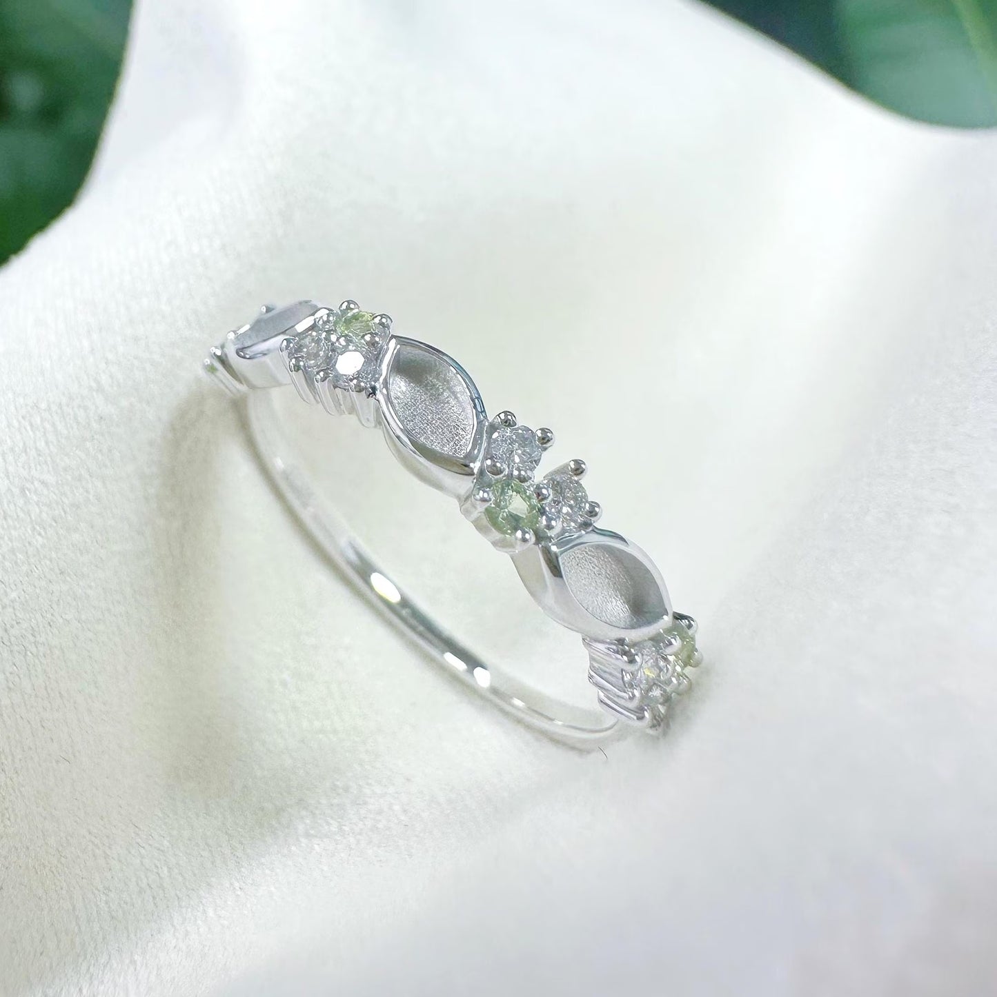 Handmade 18K Gold 925 Sterling Silver 2x4mm Half Marquise Blank Bezel Mount Ring Zircon Setting DIY Jewelry Findings