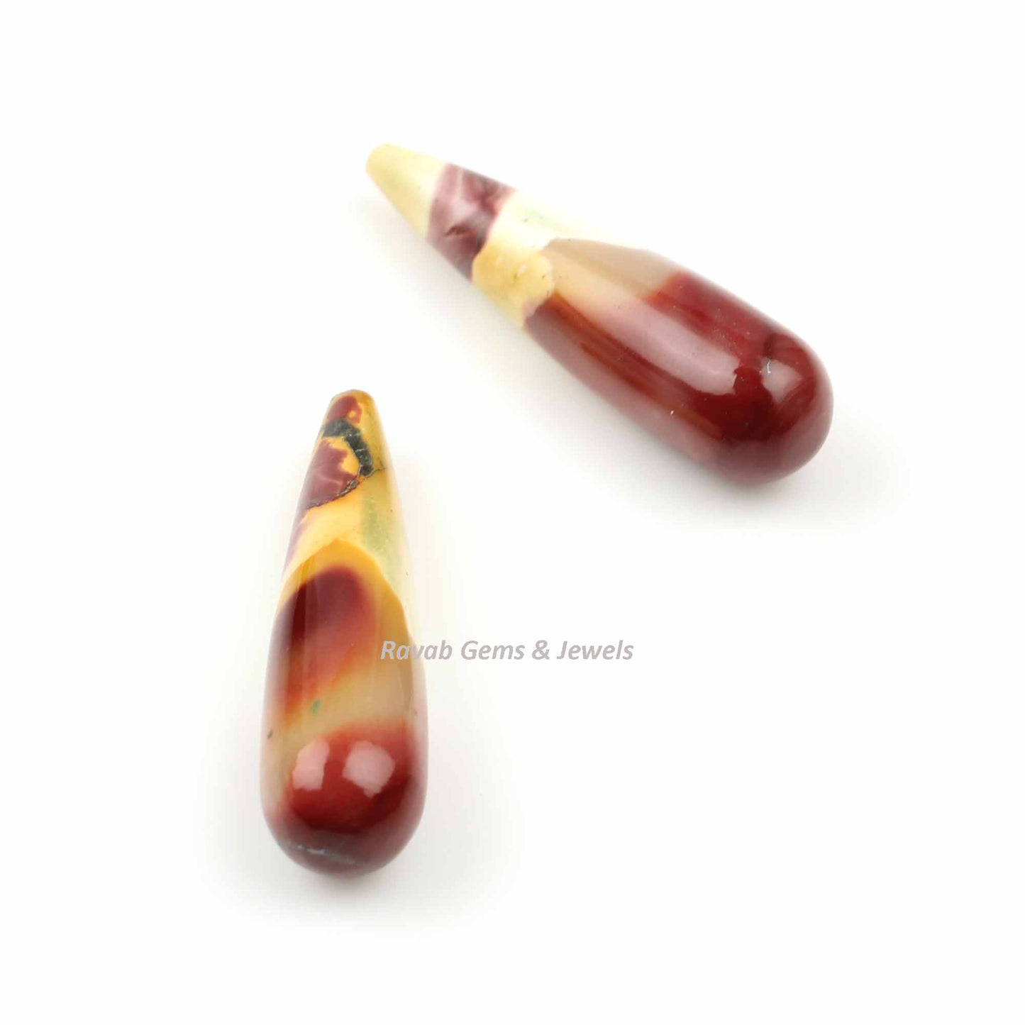 9x30mm Natural Mookaite Drop Smooth Gemstone, Loose Beads Calibrated Long Teardrop Stone For Fancy Jewelry Earring- 2 Pcs Wholesale Set
