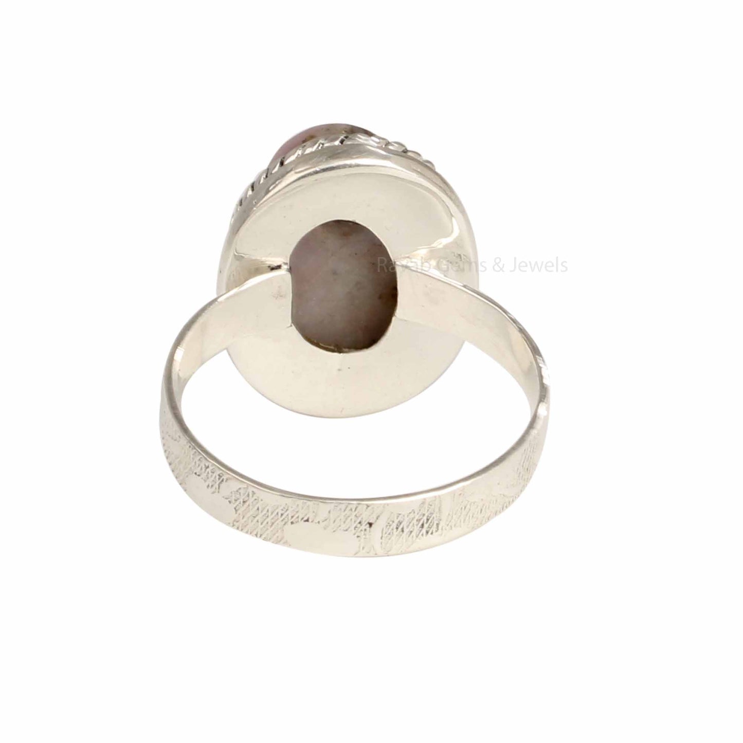 Pink Opal Copper Oval Ring, Designer Band Ring, 925 Sterling Silver Gemstone Ring, 10x14mm Cabochons Ring, Copper Statement Rings For Gift