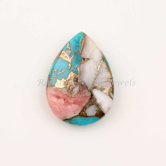 Pink Opal Copper Turquoise Pear 5x7mm to 16x22mm Smooth Briolettes Loose Gemstone, Semi Precious Calibrated Gemstone ForJewelry Making 1 Pc