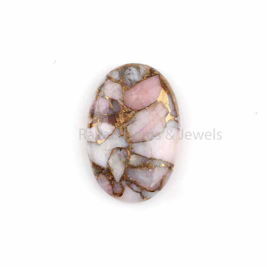 Pink Opal Copper Oval Shape 5x7mm to 20x30mm Smooth Cabochon Gemstone | Calibrated Loose Beads Stone DIY Beads 1 Pc For Bridesmaid Gifted