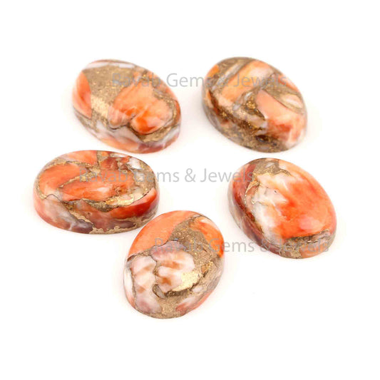 Sponge Coral Oval Copper Smooth Cabochon Gemstone -Loose Beads Calibrated Stone Stones - All Sizes Available Wholesale 5 Pcs Set
