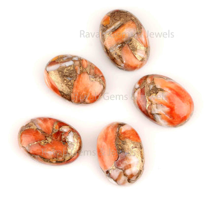 Sponge Coral Oval Copper Smooth Cabochon Gemstone -Loose Beads Calibrated Stone Stones - All Sizes Available Wholesale 5 Pcs Set