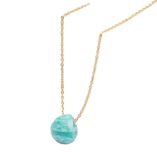 High Quality Wholesale Natural Amazonite Gemstone Healing Jewelry 18k Gold Plated Silver Handmade Minimalist Necklace for Her