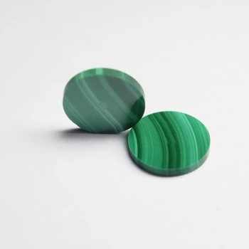 New Arrival 12mm Natural Green Malachite Coin Both Sides Flat Smooth Calibrated High-Polished Loose Gemstone for Jewelry Making