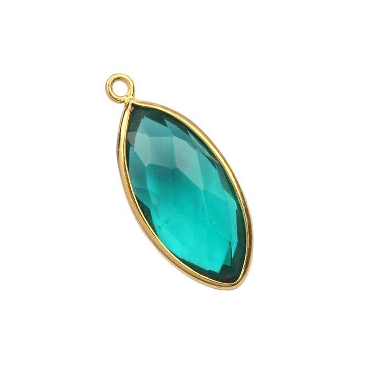 Top Quality Fashionable Shining Green Teal Quartz Wholesale Lots of Solid 925 Sterling Silver Bezel Charm Pendant for Women