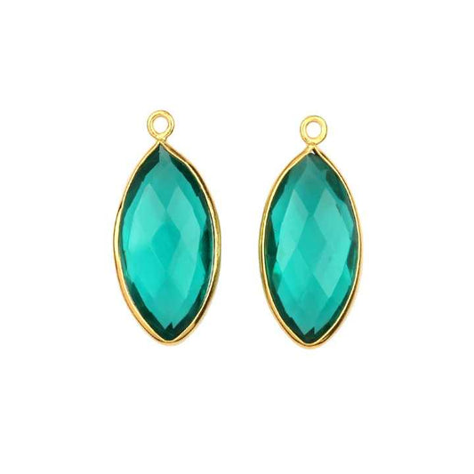 Top Quality Fashionable Shining Green Teal Quartz Wholesale Lots of Solid 925 Sterling Silver Bezel Charm Pendant for Women