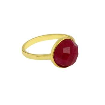 Wholesale 925 Sterling Silver Statement Ring Trendy Unisex 18K Gold Rhodium Handmade Gemstone Ruby Fashionable Jewelry