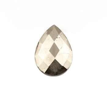 Wholesale Top-Grade 16x22mm Natural Faceted Quartz Pear Shape Briolette Golden Fools Gold Pyrite Loose Gemstone Earrings Premium