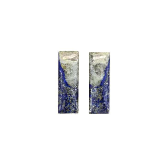 Best Selling 6x18mm Lapis Lazuli Composite Copper Cabochons High-Polished Gemstone Smooth Rectangle Shape for Jewelry Making