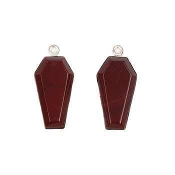Best Quality 10x17mm Natural Red Mookaite Jasper Gemstone Bezel Silver Coffin Shape Charm for Pendant and Necklace Wholesaler