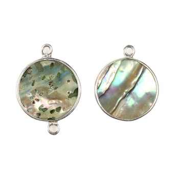 Best Quality 925 Solid Sterling Silver 12mm Mother of Pearl CIon Charms Connector for Bracelet Necklace Pendants Making