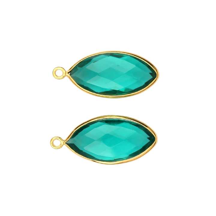 Top Quality Fashionable Shining Green Teal Quartz Wholesale Lots of Solid 925 Sterling Silver Bezel Charm Pendant for Women