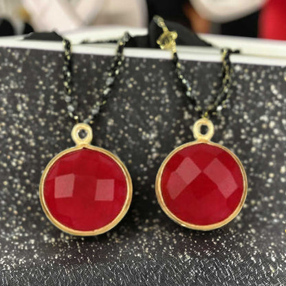 Best Selling Solid 925 Sterling Silver 18k Gold Plated Ruby Quartz Hydro 12mm Cushion Shape Checker Cut Charms & Connectors