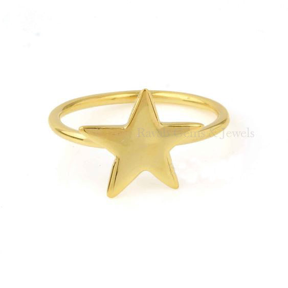 Gold Band Star Ring - Designer Band Ring - Gold Plated Ring - Silver Ring - Handmade Indian Silver Jewelry - Gifts For Her