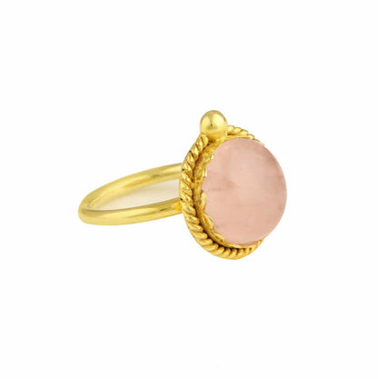 Elegant 925 Sterling Silver Women's Fine Ring 10mm Natural Rose Quartz Gemstone Bezel Setting Beautiful Jewelry