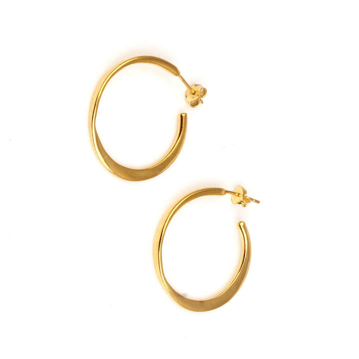 Handmade Round Gold Plated Sterling Silver Dainty Hoop Earrings for Girls