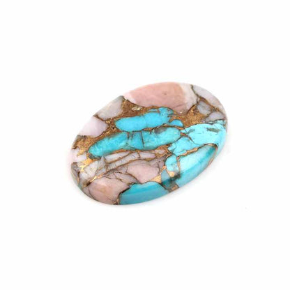 Top Quality Natural Pink Opal Copper Turquoise 20x30mm Smooth Oval Shape Cabochon Wholesale Bulk Gemstone for Making Jewelry