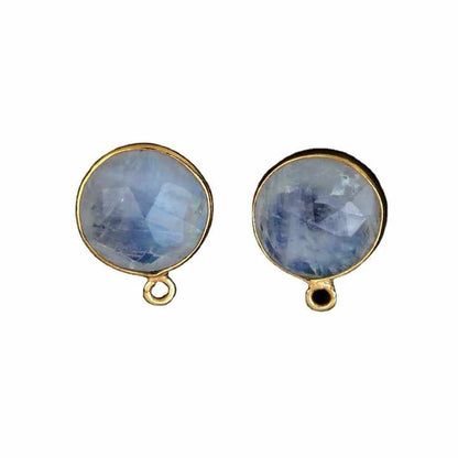 Best Quality Rainbow Moonstone Pendant Wholesale Gemstone Jewelry Natural Stone Sterling Silver Gold Plated Charm Pendants
