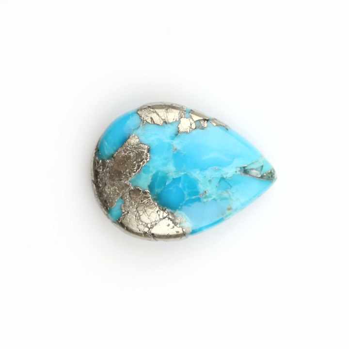 Excellent Quality 16x22mm Smooth Pear Shape Pyrite Turquoise Natural Briolette Loose Gemstone for Jewelry Making Factory Price
