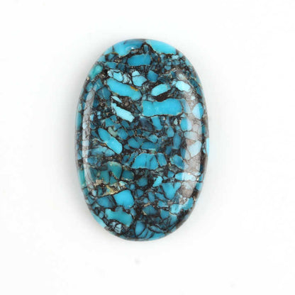 Natural 20x30mm Spider Web Turquoise Oval Cabochon Jewelry Making Stone Smooth Oval Tibetan Turquoise Loose Gemstone Cabochon