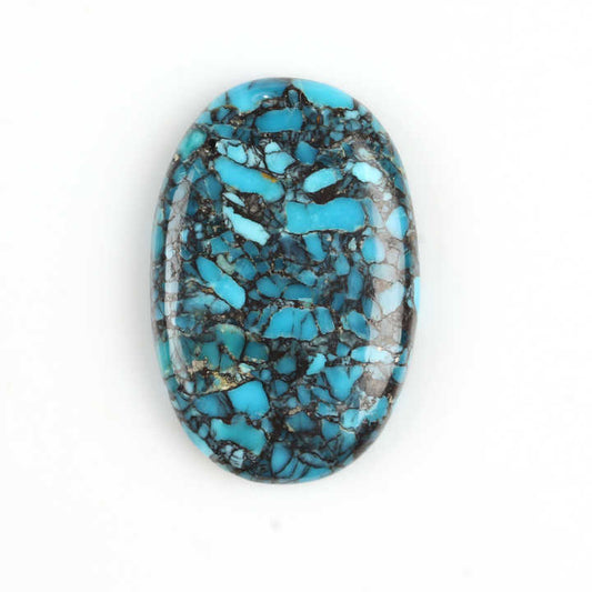 Natural 20x30mm Spider Web Turquoise Oval Cabochon Jewelry Making Stone Smooth Oval Tibetan Turquoise Loose Gemstone Cabochon