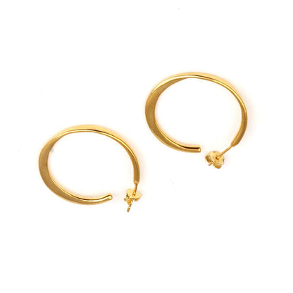 Handmade Round Gold Plated Sterling Silver Dainty Hoop Earrings for Girls