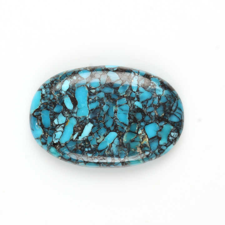 Natural 20x30mm Spider Web Turquoise Oval Cabochon Jewelry Making Stone Smooth Oval Tibetan Turquoise Loose Gemstone Cabochon